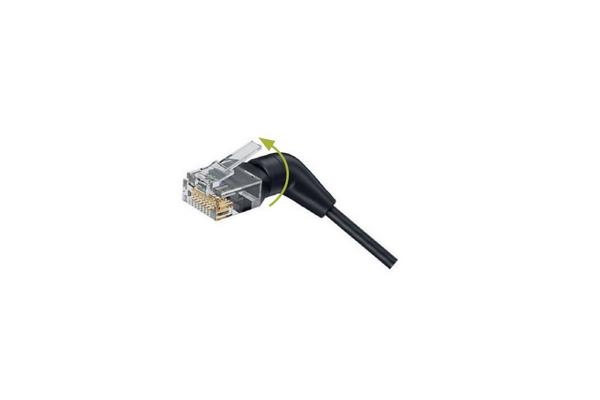 Cordon RJ45 CAT 6A U/FTP orientable 360° noir - 0,3 m