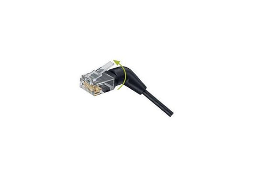 Cordon RJ45 CAT 6A U/FTP orientable 360° noir - 0,5 m