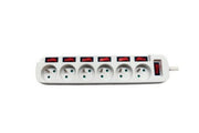 DEXLAN Multiprise 6 prises avec interrupteurs individuels blanche - 1,5 m