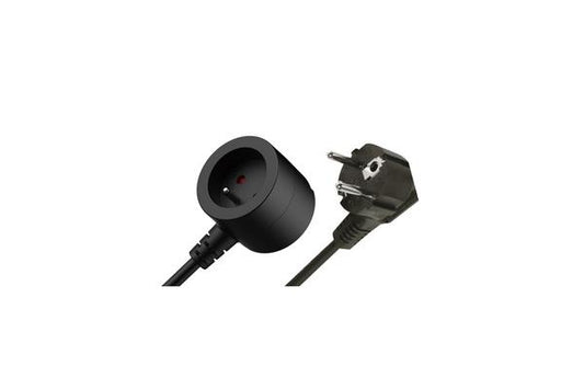 Rallonge secteur tripolaire noire magnétique et crochetable - 7,5 m