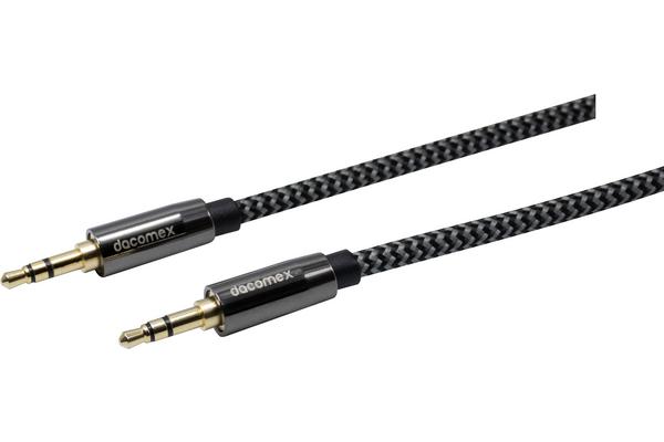 DACOMEX CORDONJACK 3,5mm STEREO METAL + NYLON MAT. RECYCLES -7m