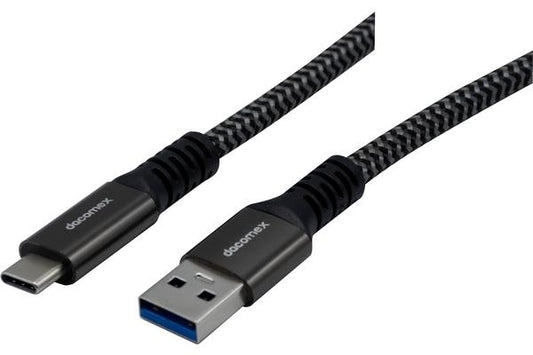 DACOMEX CORDON USB3.2 Gen1 A-C 5Gbps 100W (5A) METAL+NYLON ECO RESPONSABLE -1,5m
