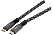DACOMEX CORDON USB3.2 Gen2 10Gbps C-C 100W METAL+NYLON MATERIAUX RECYCLES-1m