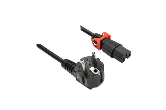 IEC-LOCK Cordon d alimentation CEE7 / C15 à verrouillage noir - 1,0 m