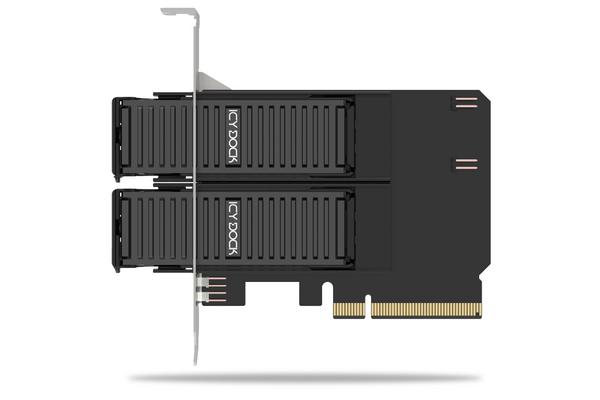 ICYDOCK Double Rack amovible SSD NVMe sur slot PCIe 4.0 x8