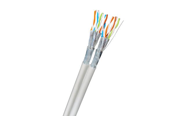 EKIVALAN Câble F/FTP 2x4P Cat6A LSZH B2ca gris (T500)