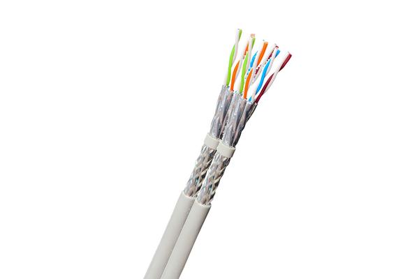 EKIVALAN Câble S/FTP 2x4P Cat7A AWG22 B2ca LSZH gris (T500)