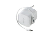 CHARGEUR SECTEUR USB-C 65 W AVEC CORDON RETRACT. 0,7M BLANC