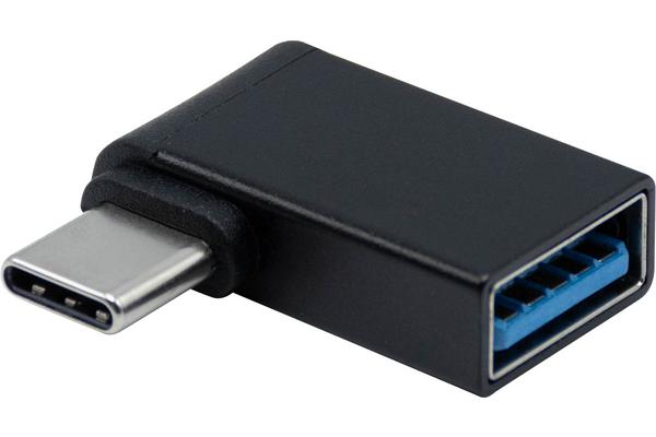 Adaptateur coudé OTG USB3.2 5Gbps A fem - Type-C mâle