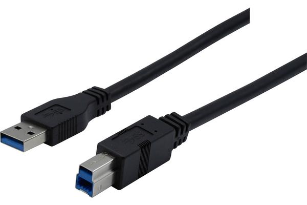 CORDON USB3.2 Gen1 A / B NOIR - 1,8 M