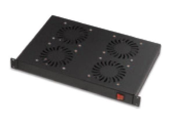 Kit 4 ventilateurs 1U on/off fixation 19, noir