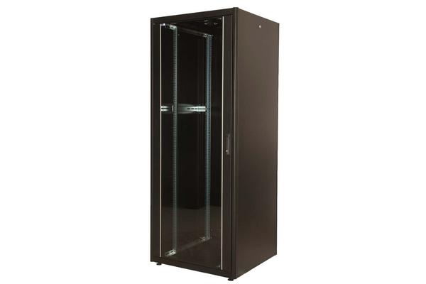 Baie en kit 42U 800x1200 verre, Pan, 2 flancs, 4 Mts, noir