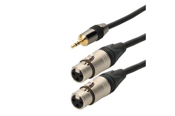 TESCA Cordon AMAZONE en jack 3,5 stéréo / 2 XLR femelles de 2m
