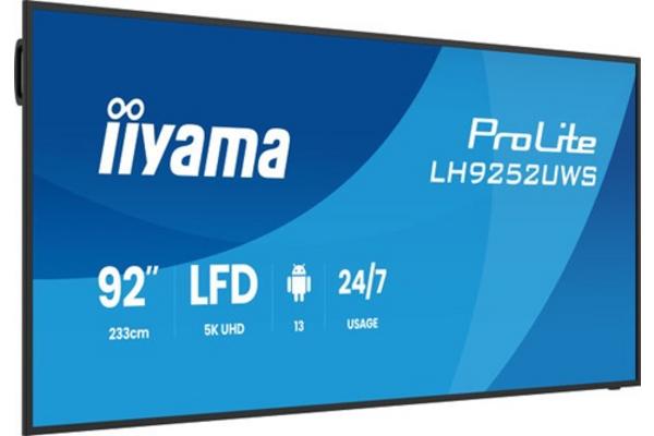 "iiyama LH9252UWS-B1AG Écran d'affichage 92"" VA UltraWide 5K 21:9 500cd 24/7 3xHDMI DP Haut-parleurs Subwoofer 2x20W"