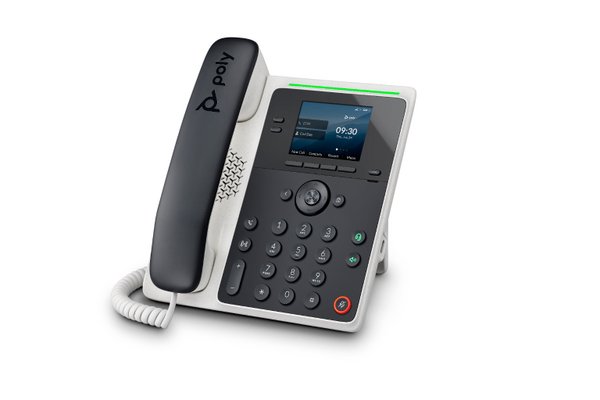 Poly Edge E100 Téléphone VoIP PoE 2 comptes SIP avec écran LCD 2.8" et USB-C