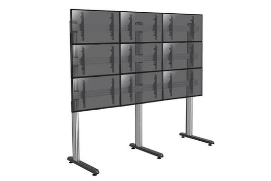Support mur d images sur pied 3 x 3 écrans 50-55