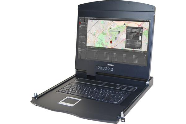 DEXLAN WorkStation LCD courte 19" VGA/USB/PS2 pour baie 600mm