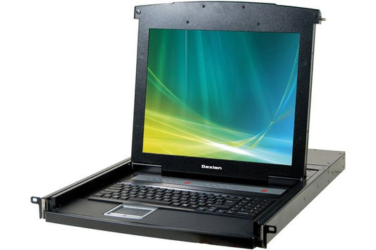 DEXLAN WorkStation LCD KVM CAT5 4 PORTS + 4 DONGLES VGA/USB 30m