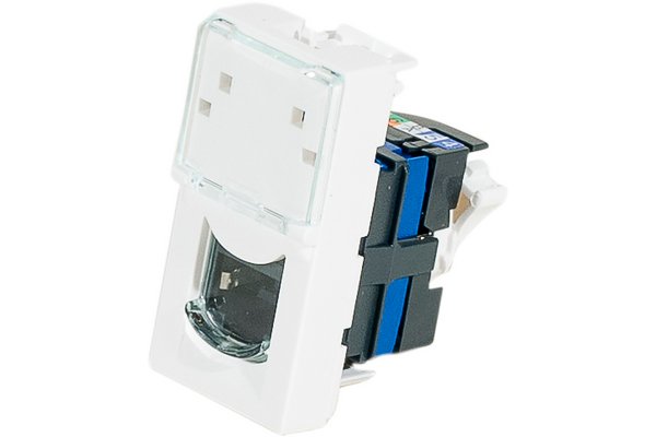 LEGRAND Plastron Mosaic 22,5x45 1 port RJ45 CAT 6 STP