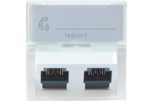 LEGRAND Plastron Mosaic 45x45 incliné 45° 2 ports RJ45 CAT 6 STP