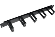 Panneau 19" 1U avec 5 anneaux métal et support câbles