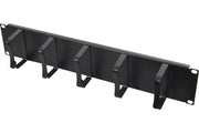Panneau 19" 2U avec 5 anneaux métal et support câbles