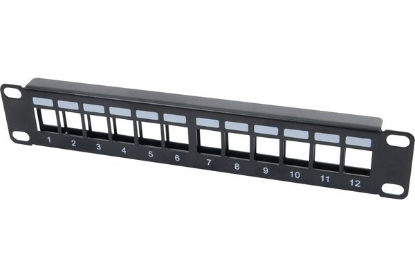 Panneau de brassage 10" 1U 12 ports keystone