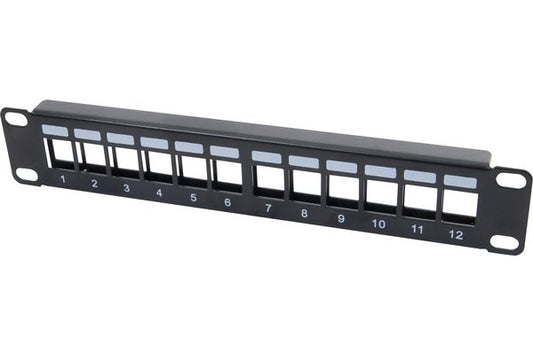Panneau de brassage 10" 1U 12 ports keystone