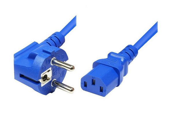 Cordon d alimentation PC CEE7 / C13 bleu - 1,8 m