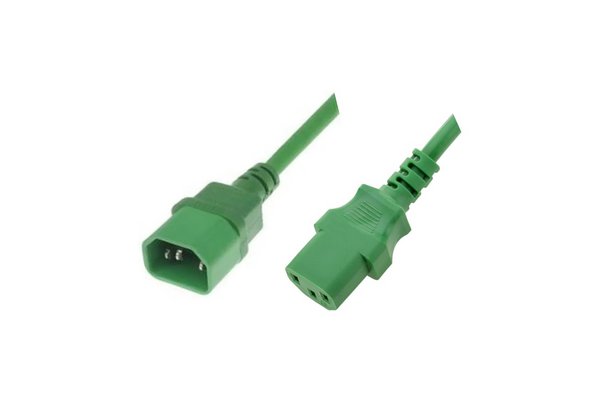 Rallonge d alimentation C14 / C13 vert - 1,8 m