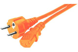 Cordon d alimentation PC CEE7 droit / C13 orange - 1,8 m