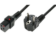 Câble d'alimentation Schuko/IEC C19 droit M/F 2m noir avec verrouillage IEC LOCK