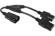 Rallonge électrique en "Y" 1 x C14 / 2 x C13 - 0,4 m