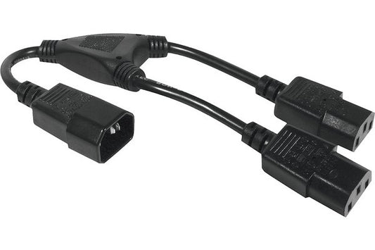 Rallonge électrique en "Y" 1 x C14 / 2 x C13 - 0,4 m