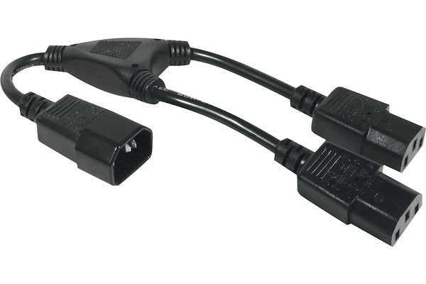 Rallonge électrique en "Y" 1 x C14 / 2 x C13 - 0,4 m