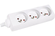 DEXLAN Multiprise 3 prises sans interrupteur blanche - 1,5 m