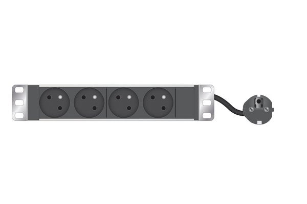 Multiprise rackable 10" 4 prises