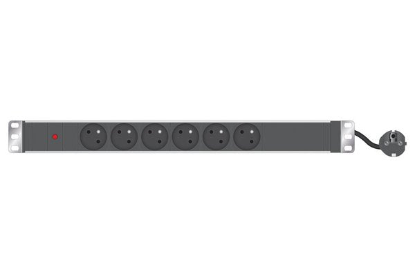Multiprise rackable 19" 6 prises avec voyant