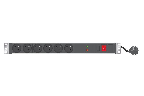 Multiprise rackable 19" parafoudre 6 prises