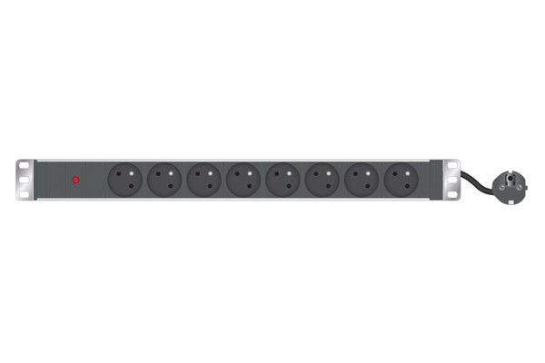 Multiprise rackable 19" 8 prises avec voyant