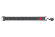 Multiprise rackable 19" 8 prises avec interrupteur et voyant