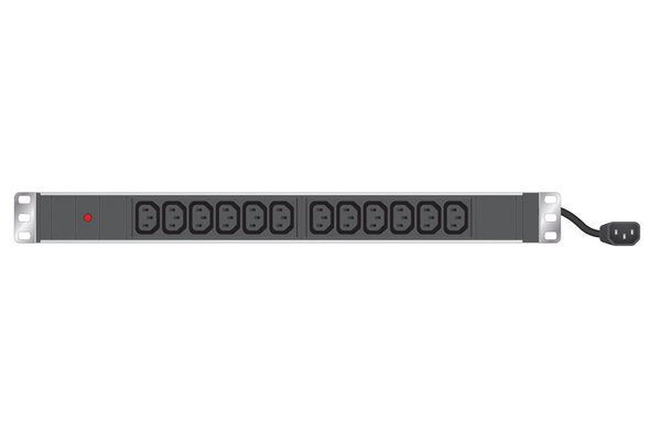 Multiprise rackable 19" 12 prises C13 / cordon C14 avec voyant