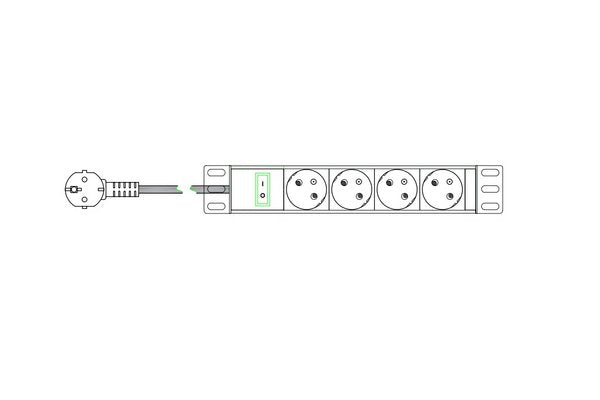 Multiprise 10   4 prises avec interrupteur