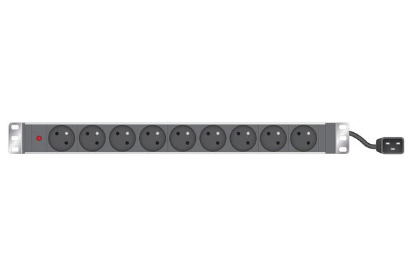 INFOSEC Multiprise rackable 19" 9 prises / fiche C20 avec voyant
