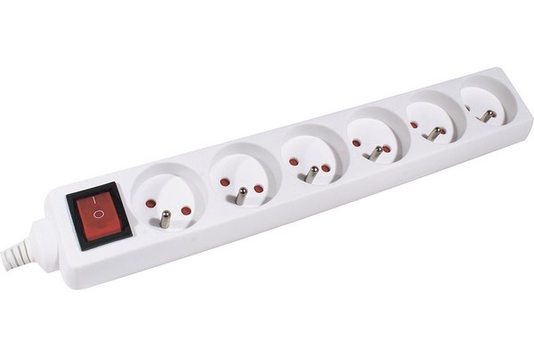 DEXLAN Multiprise 3 prises sans interrupteur blanche - 1,5 m