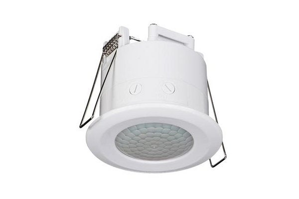 Détecteur de mouvement Ø62 mm blanc 1200 W 360° à encastrer