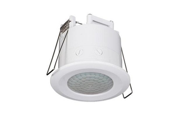 Détecteur de mouvement Ø62 mm blanc 1200 W 360° à encastrer