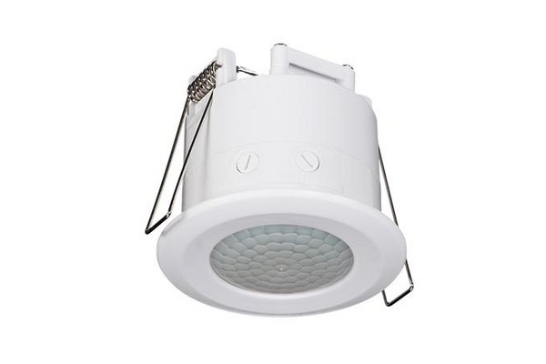 Détecteur de mouvement Ø62 mm blanc 1200 W 360° à encastrer