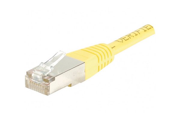 Cordon RJ45 catégorie 6 F/UTP jaune - 0,15 m