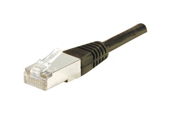 Cordon RJ45 catégorie 6 F/UTP noir - 0,15 m